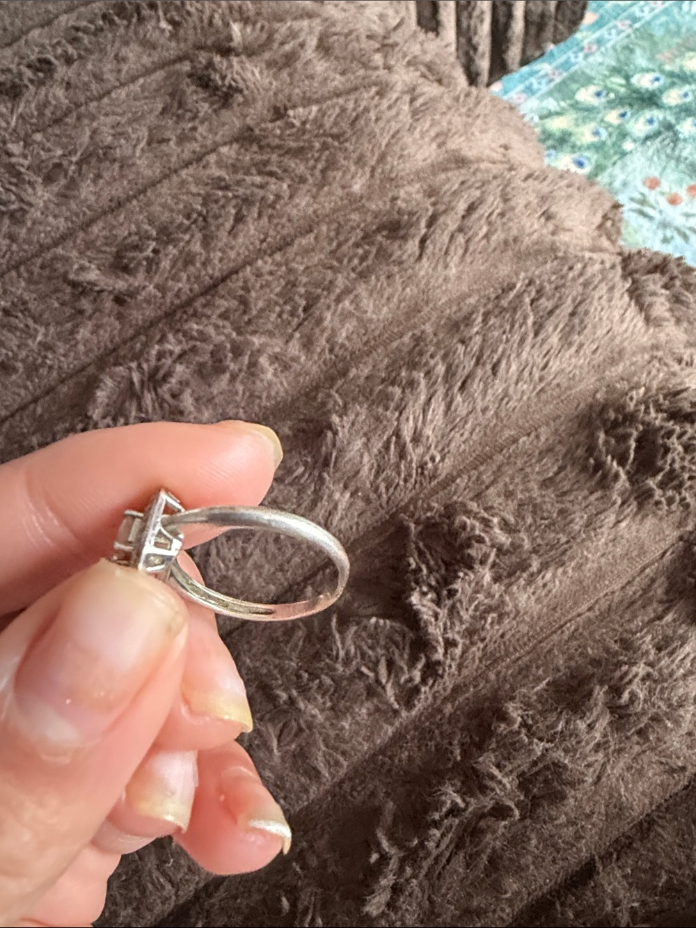 Sterling Silver Halo Engagement Ring with Clear Center Stone - Picture 4 of 6